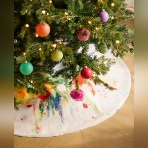 Anthropologie Terrain Funfetti Linen Tree Skirt